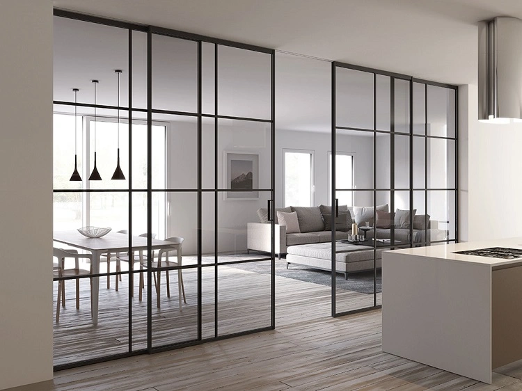 Contoh partisi kaca yang elegan, Sumber: elegantdoors.co.uk