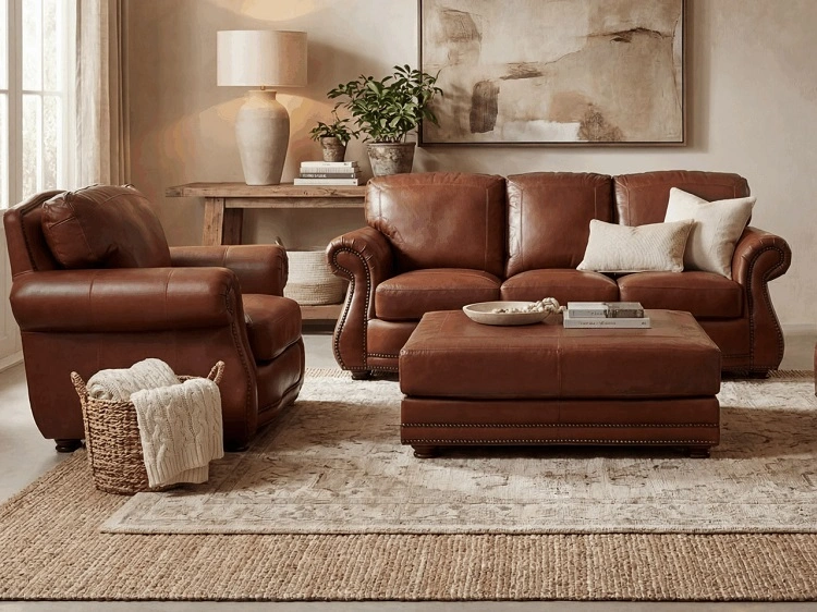 Sofa kulit yang elegan, Sumber: vintageoak.com