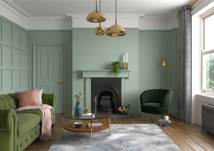 Interior dengan warna hijau sage, Sumber: duluxheritage.co.uk